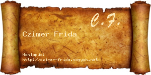 Czimer Frida névjegykártya